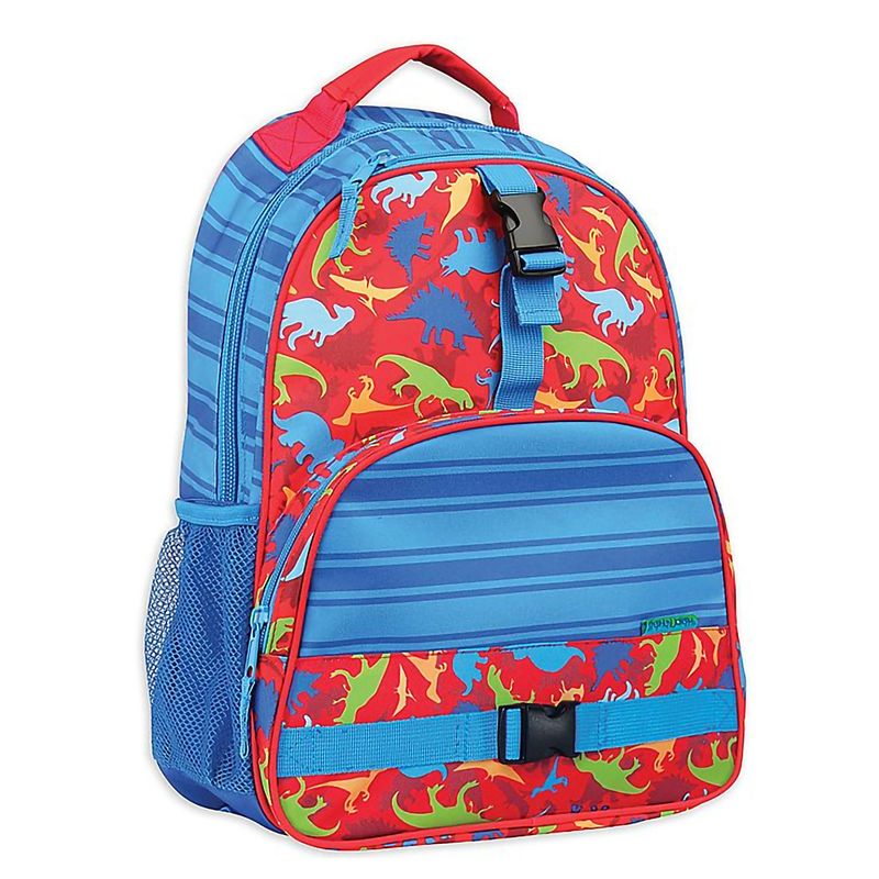 Stephen Joseph All Over Print Kids Backpack School Bag with Buckles, Adjustable Shoulder Straps, and 2 Mesh Pockets for Boys and Girls, Dinosaur