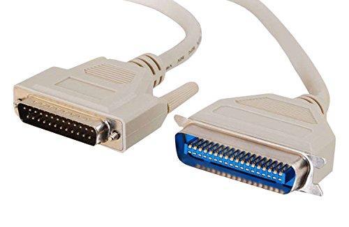 C2G 02301 IEEE-1284 DB25 Male to Centronics 36 Male Parallel Printer Cable, Beige (12 Feet, 3.65 Meters)