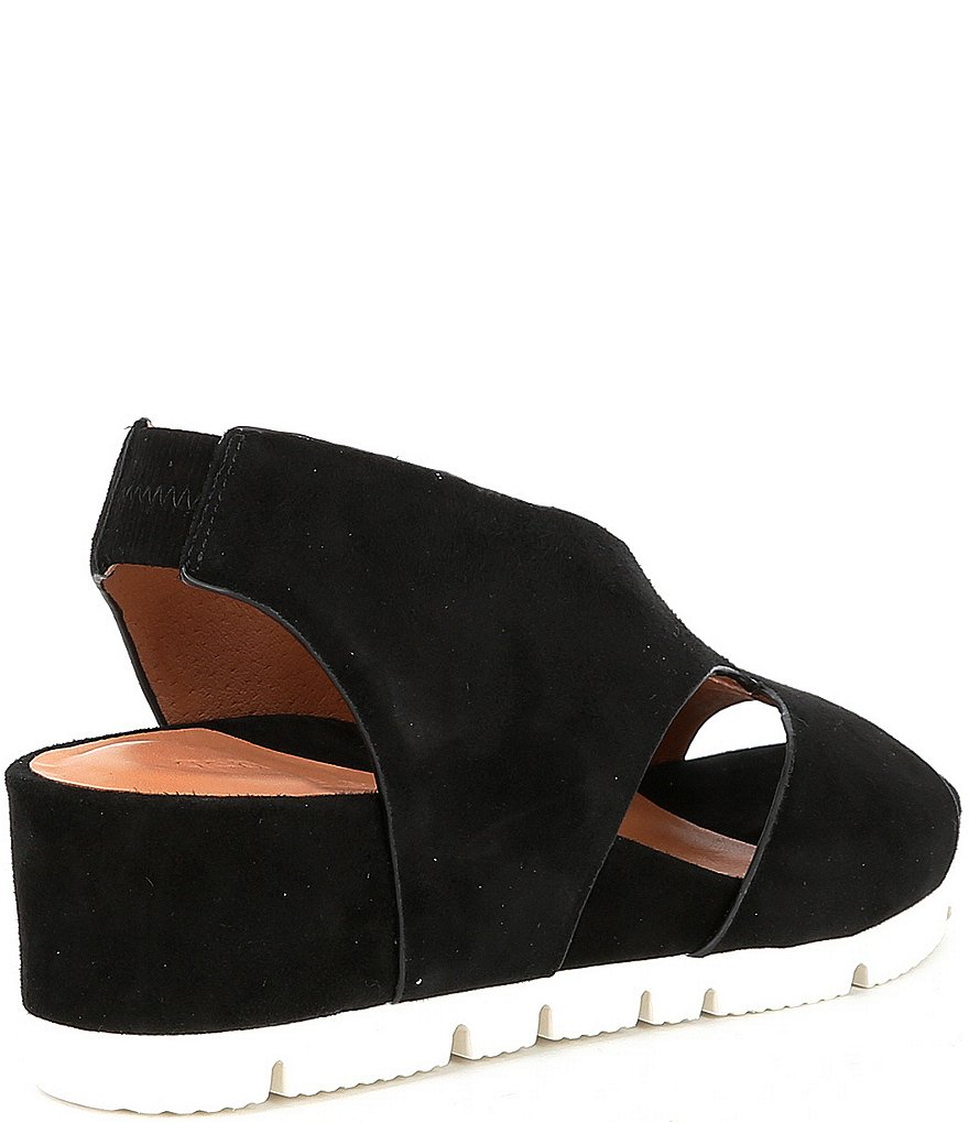 Gentle Souls Gisele Sporty Suede Slingback Platform Wedge Sandals