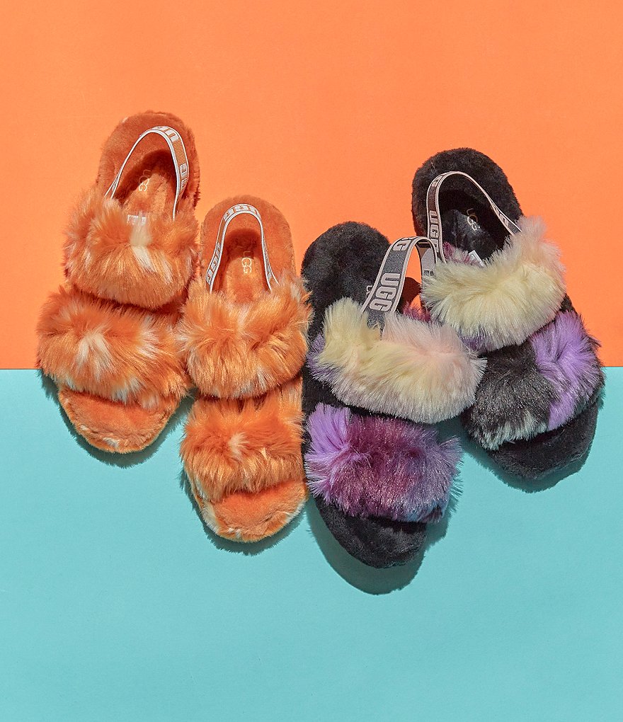 UGG&reg; Oh Yeah Tie-Dye Faux Shearling Slides