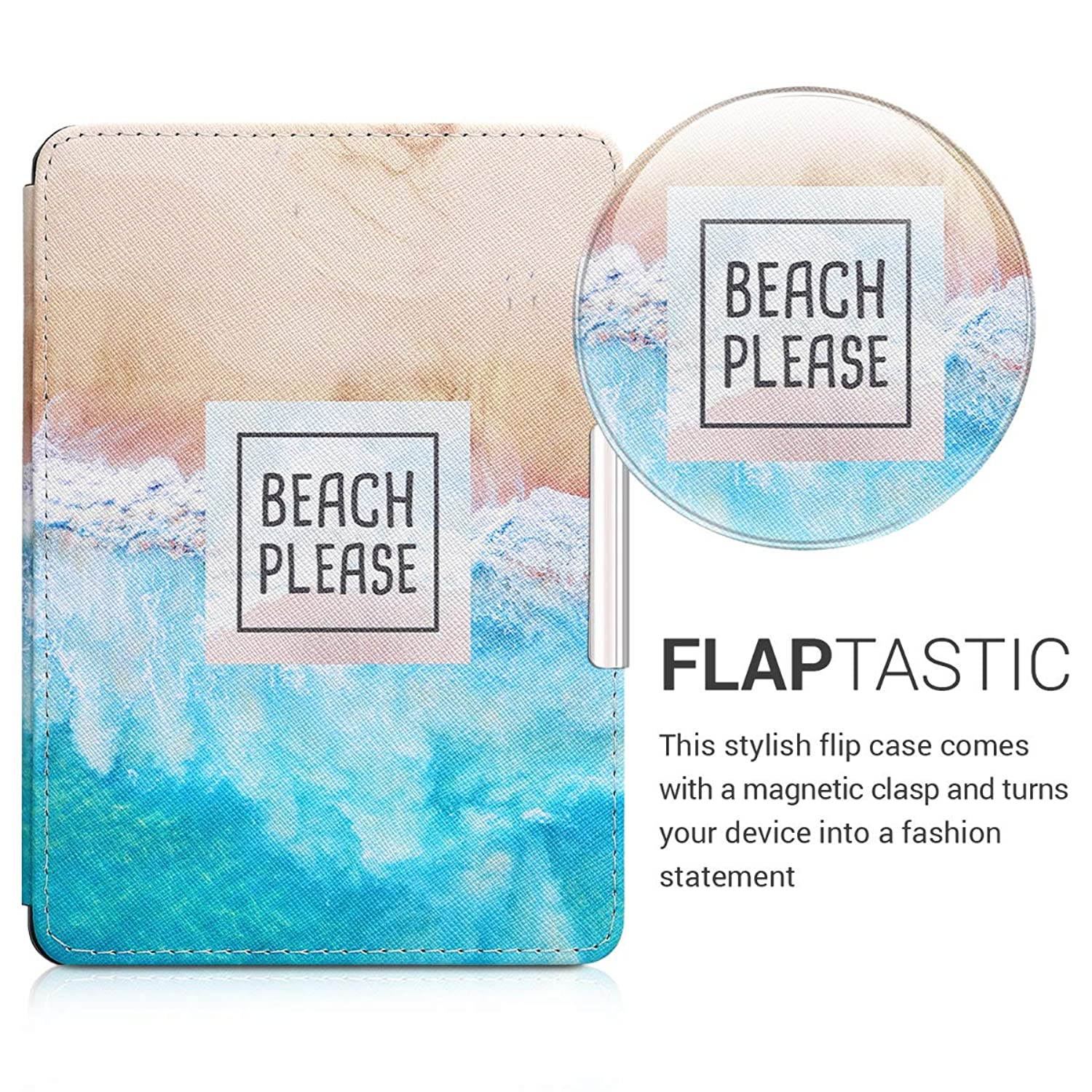 Case Compatible with Amazon Kindle Paperwhite - PU e-Reader Cover - Beach Please