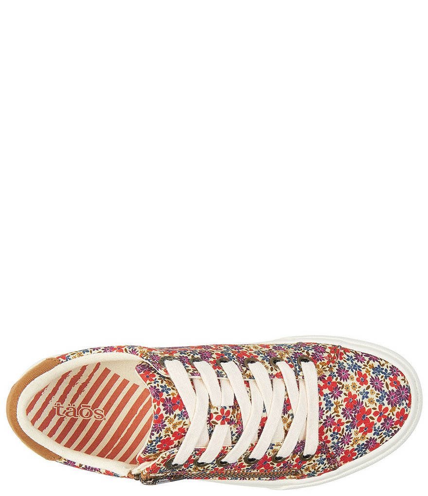 Taos Footwear Z-Soul Floral Canvas Zip Oxford Sneakers