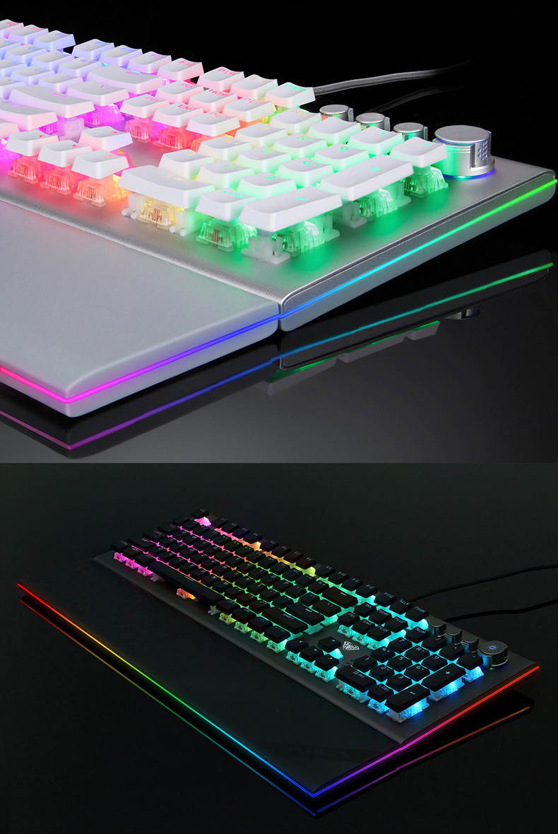 Glorious Modular Mechanical Gaming Keyboard (GMMK)- Barebone Edition (DIY Assembly Required) (Full Size, Black) + Glorious Black Aura Keycaps (Bundle)