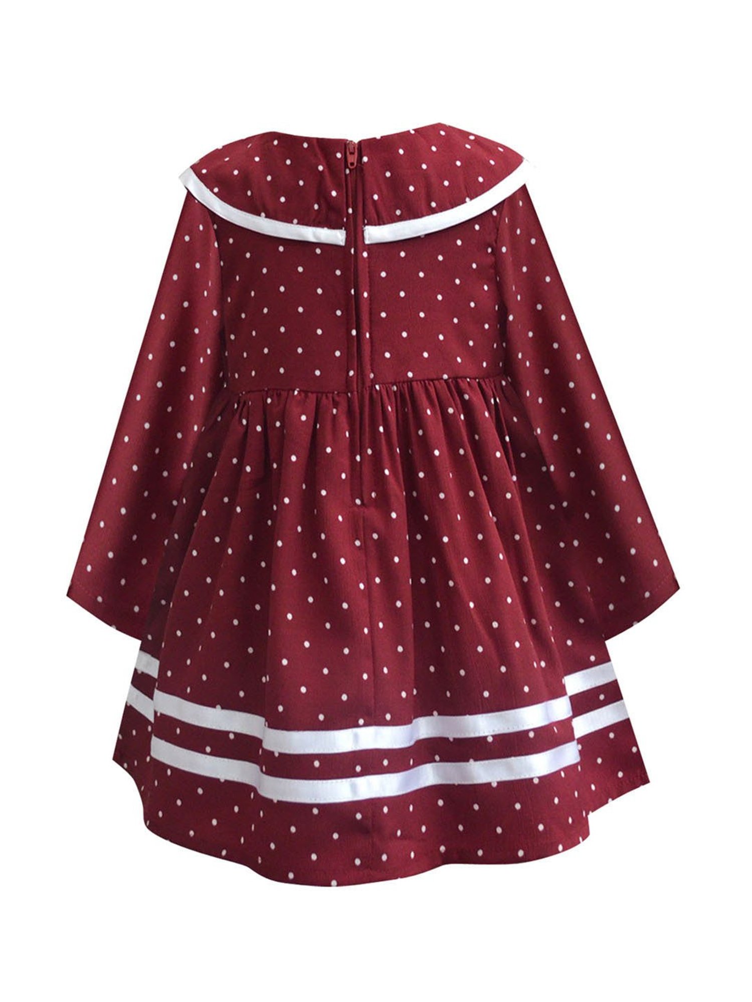 A.T.U.N. Maroon Printed Full Sleeves Dress