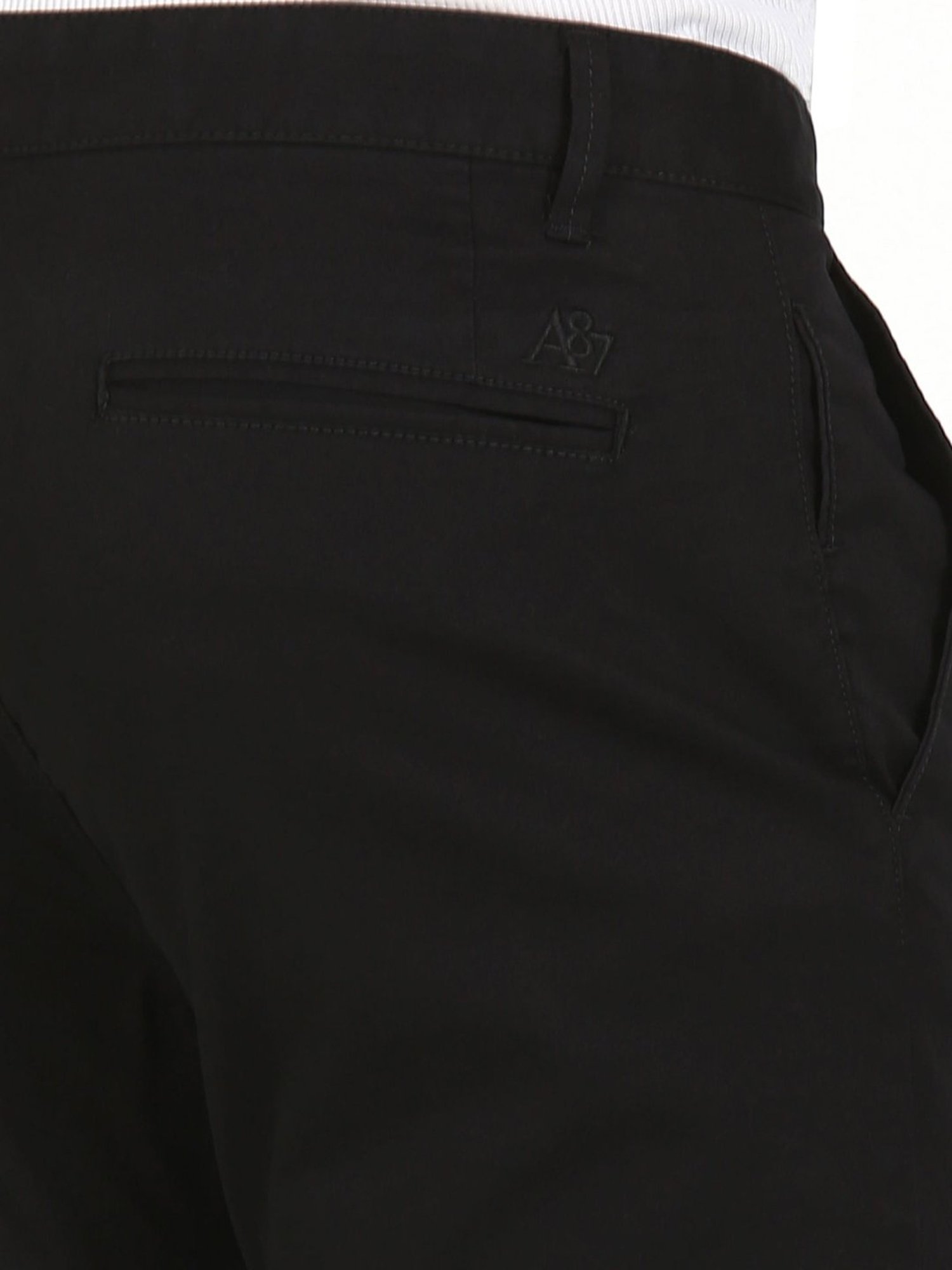 Aeropostale Black Cotton Regular Fit Trousers