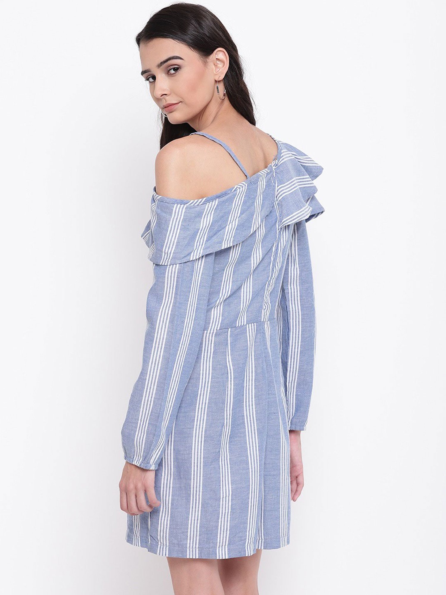 Belle Fille Blue & White Striped Playsuit