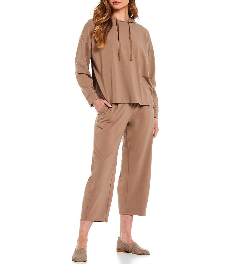 Eileen Fisher Organic Cotton Stretch Jersey Cropped Coordinating Lantern Pants