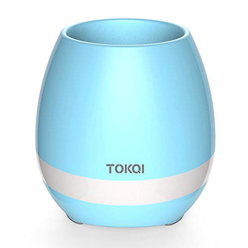 TOKQI Music Flowerpot,Luyuan Touch Plant Piano Music Playing Flowerpot Smart Multi-color LED Light Round Plant Pots Bluetooth Wireless Speaker (whitout Plants)