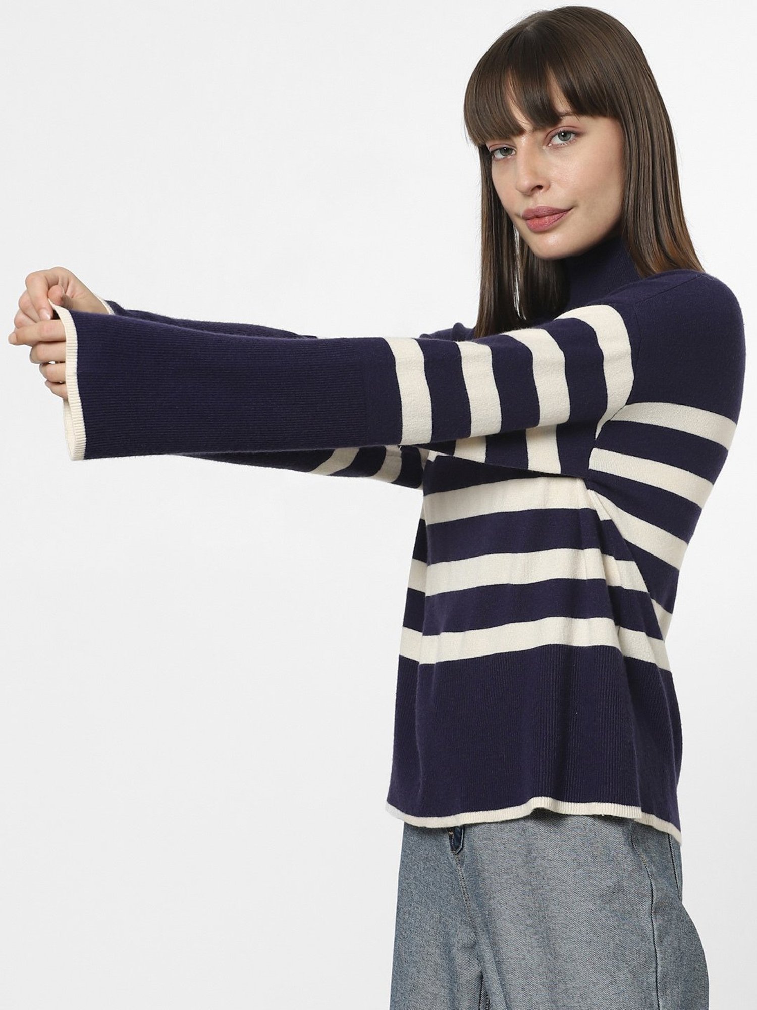 Vero Moda Navy & White Striped Pullover
