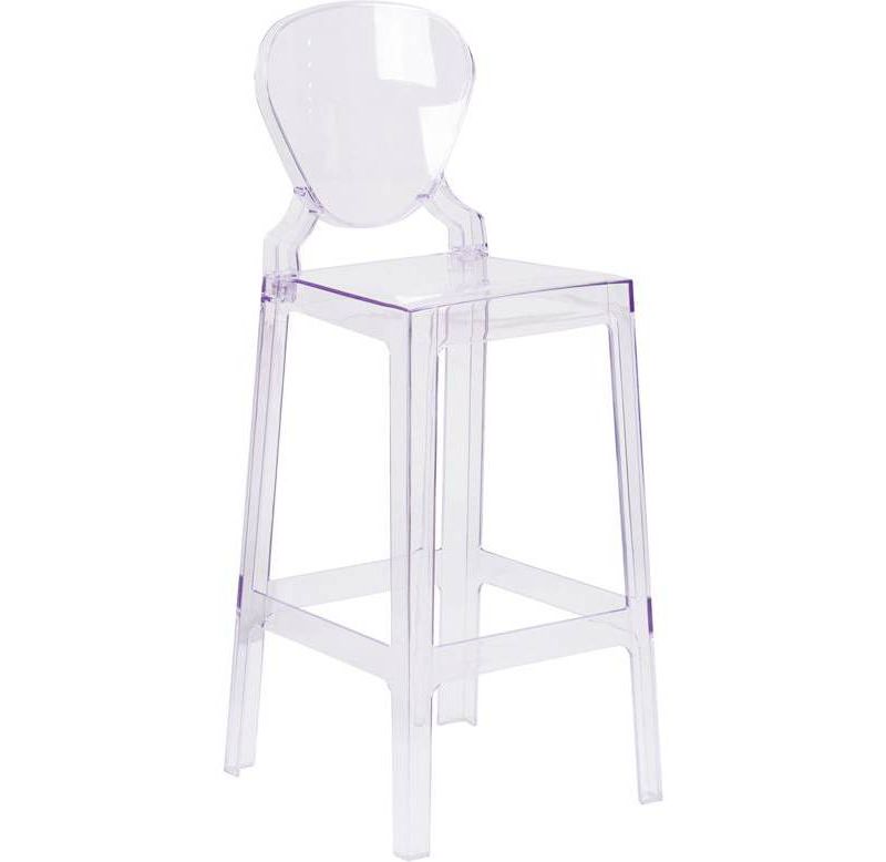 Ghost Barstool with Tear Back Clear - Riverstone Furniture Collection