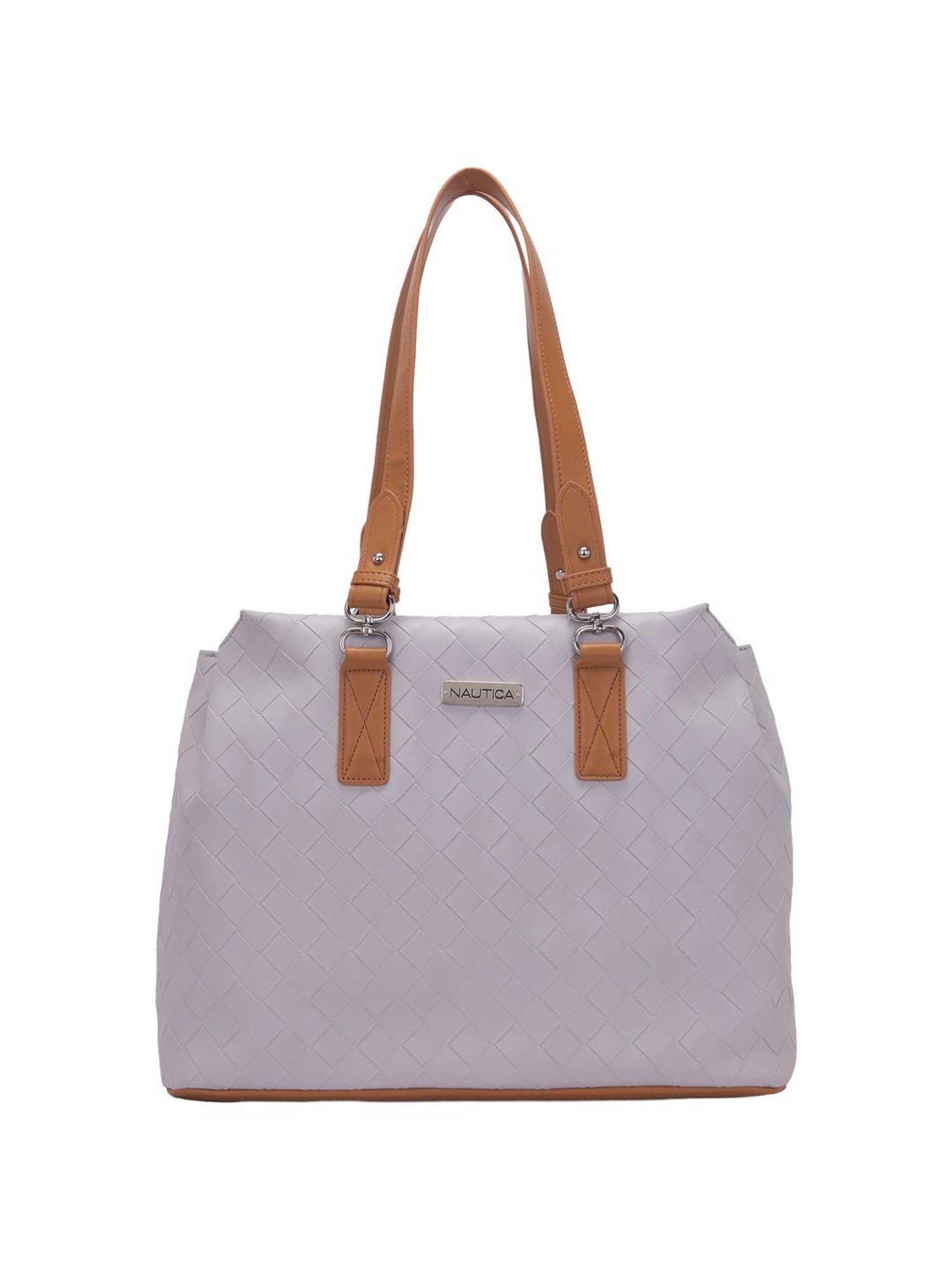 Nautica Grey & Taupe Textured Medium Tote Handbag