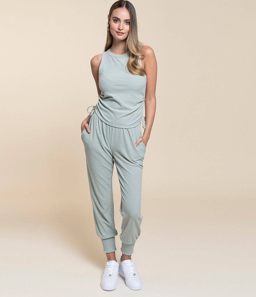 1. STATE Side Tie Crew Neck Coordinating Knit Tank