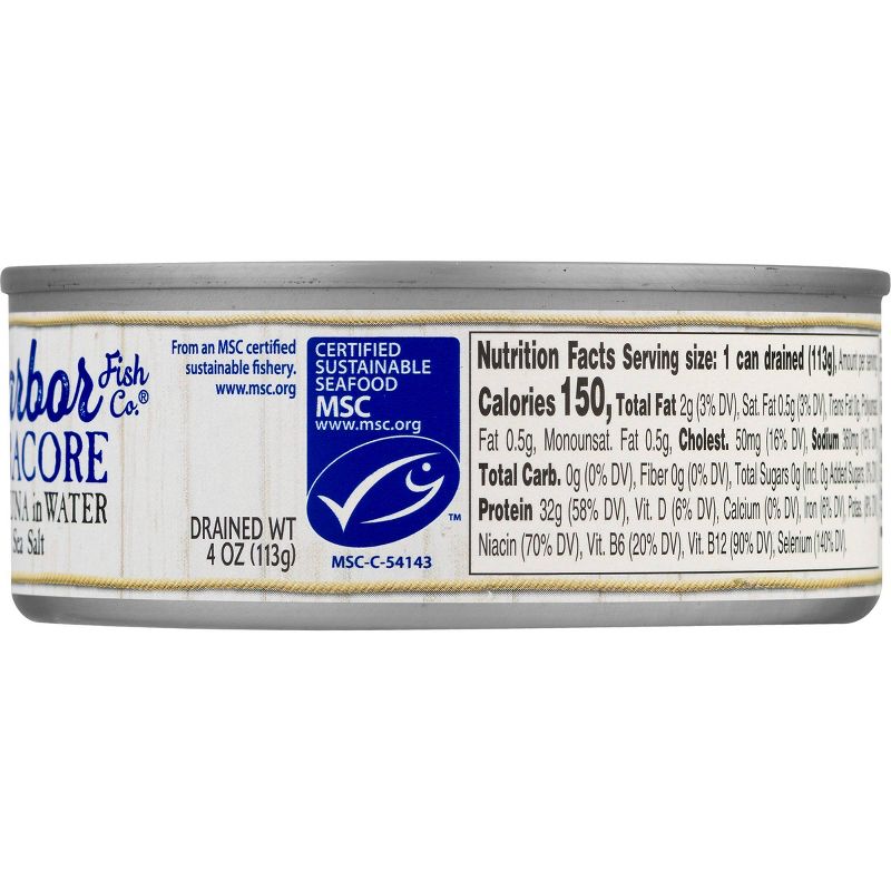 Blue Harbor Solid Albacore Tuna in Water with Sea Salt - 4.6oz