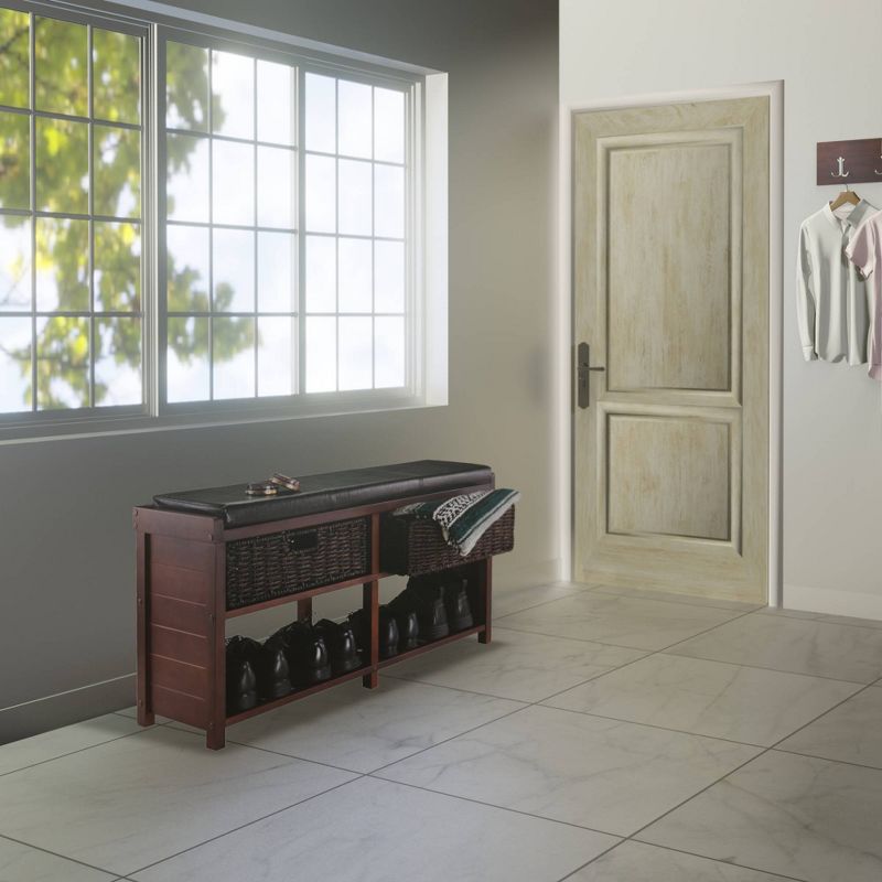 Colin Entryway Storage Bench with Cushion Cappuccino - Winsome