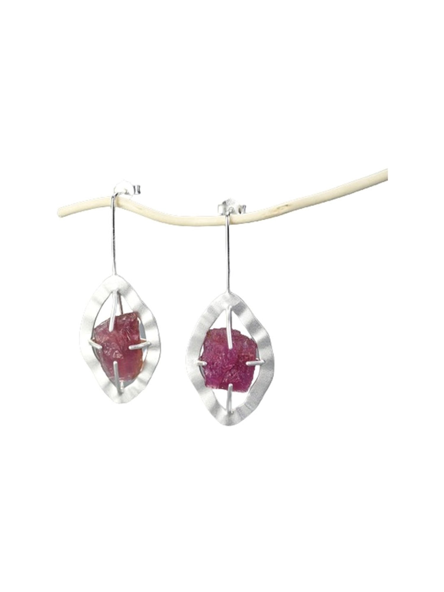 Rihi by P.C. Chandra Jewellers 92.5 Sterling Silver Asymmetric Drop Earrings for Women & Girls