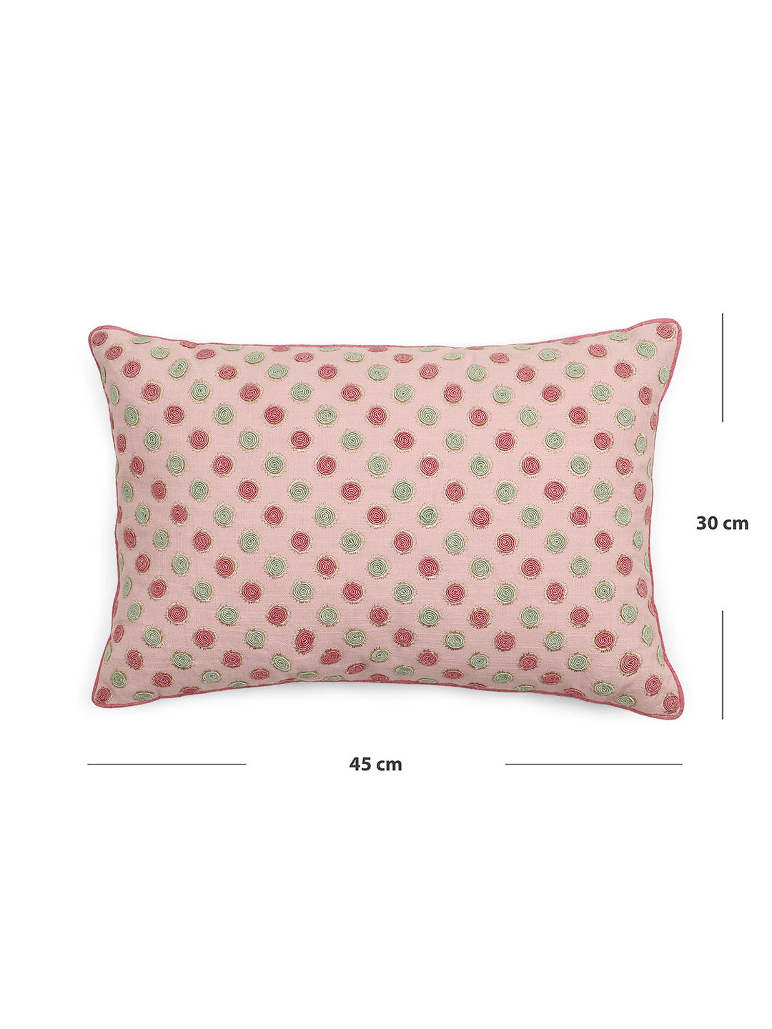 Pure Home and Living Pink Cotton Embroidery Cushion Covers