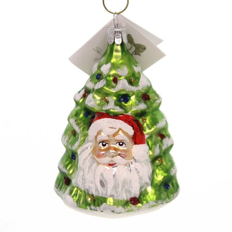 Golden Bell Collection 4.0" Santa Face Tree Ornament Czech Christmas  -  Tree Ornaments