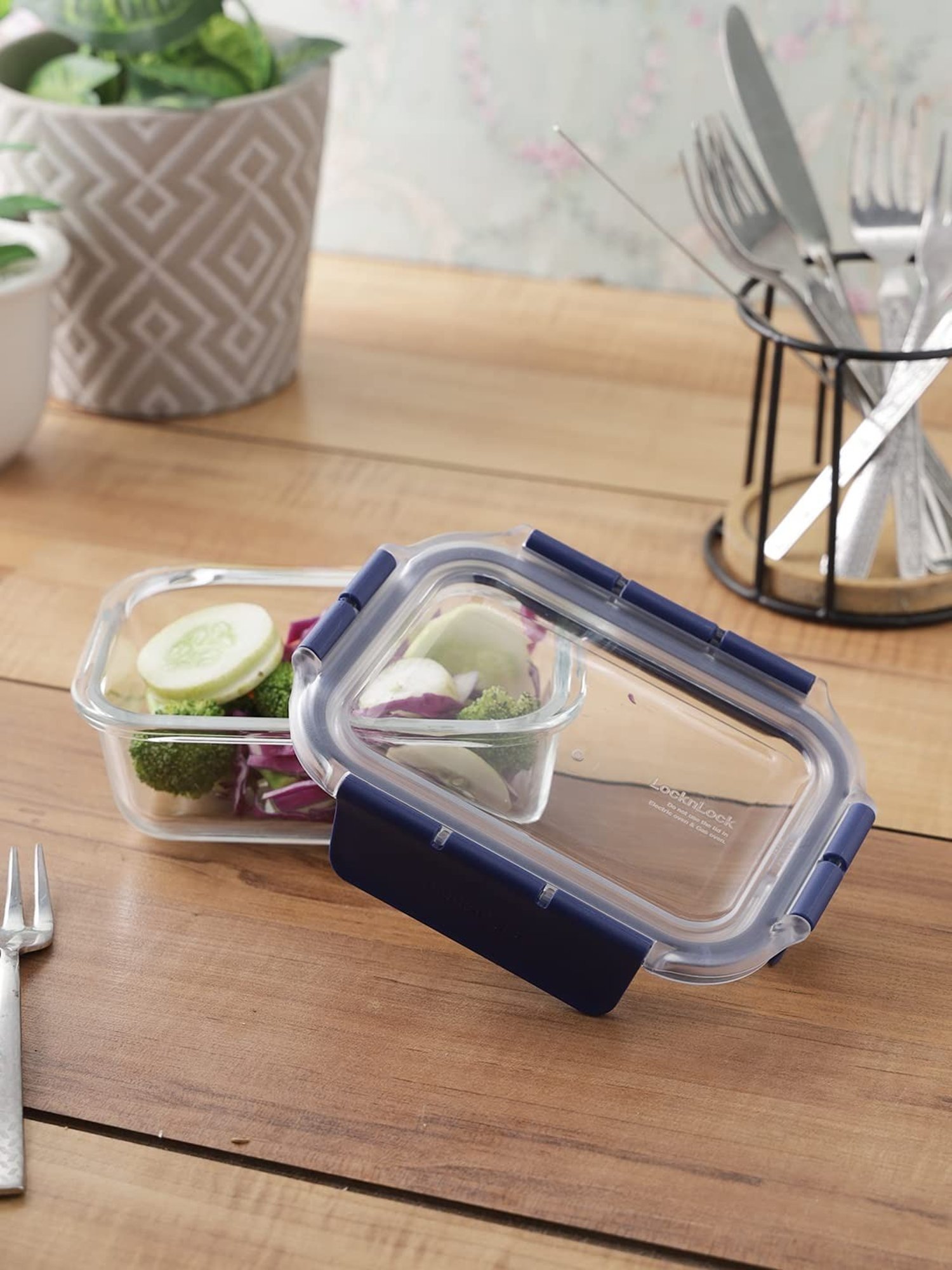 Lock & Lock Transparent Glass Airtight Containers With Lid