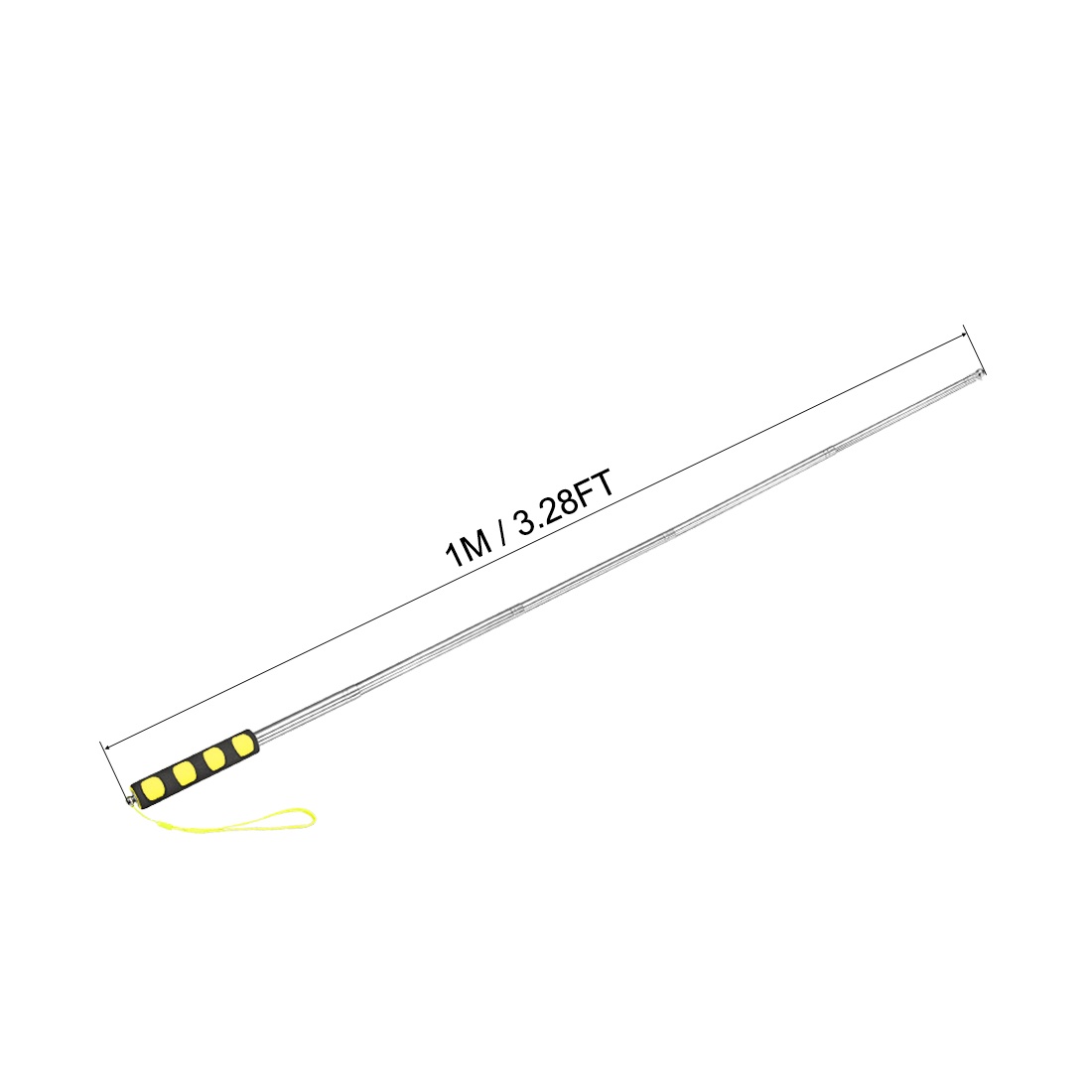 3.28ft/1m Telescopic Handheld Flagpoles Stainless Steel Telescopic Guide Flag Pole Sponge Handle Teaching Pointer for Tour Guides and Teachers Yellow