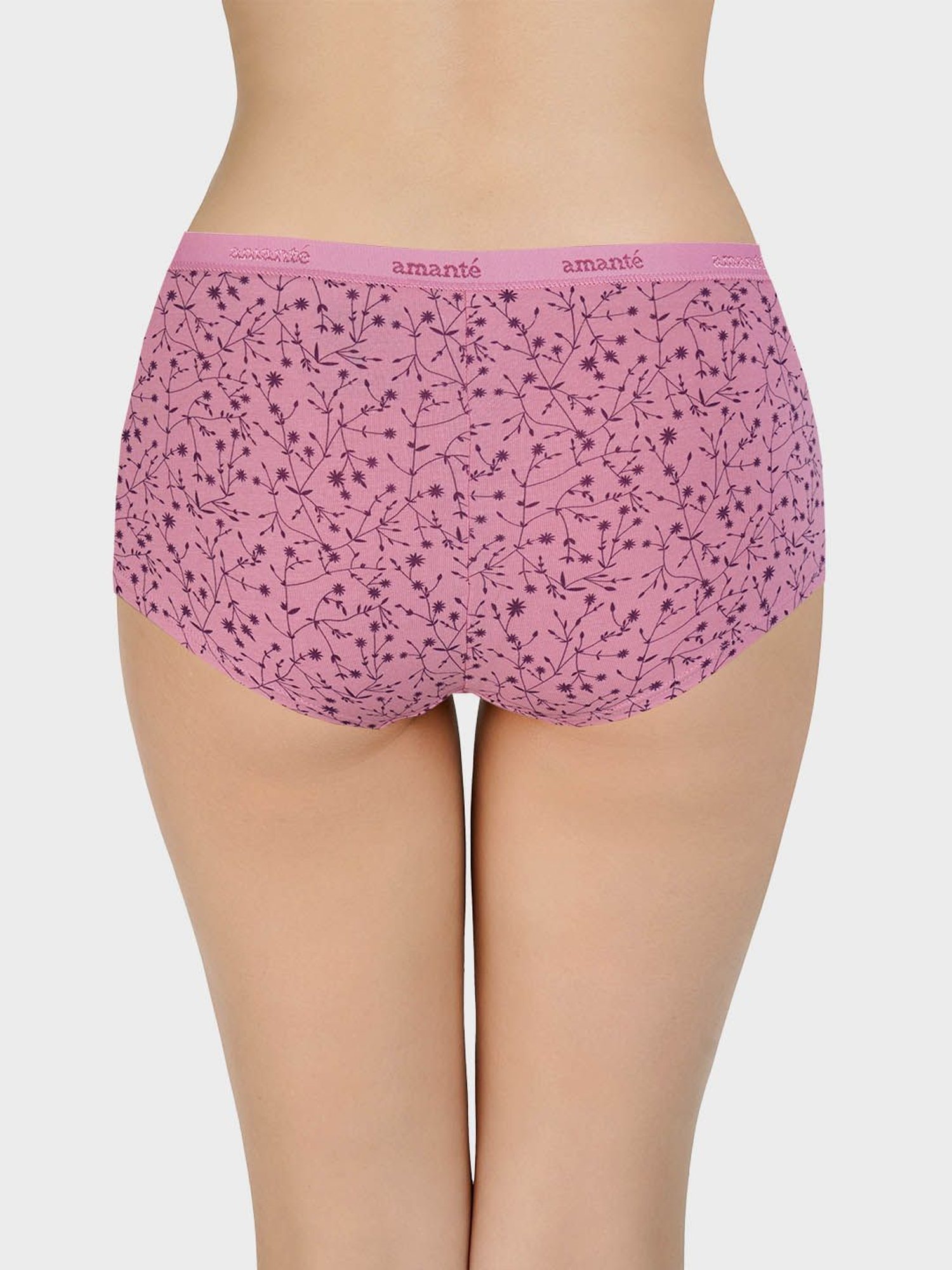 Amante Pink & Wine Cotton Printed Boy Short Panty (Pack of 2)