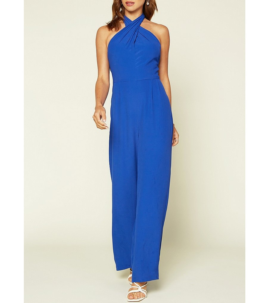 Skies Are Blue Halter-Neck Sleeveless Wide Leg Jumpsuit