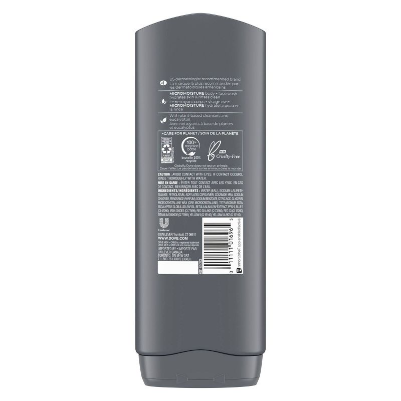 Dove Men+Care Blue Eucalyptus & Birch Relax & Uplift Body Wash Soap - 18  fl oz