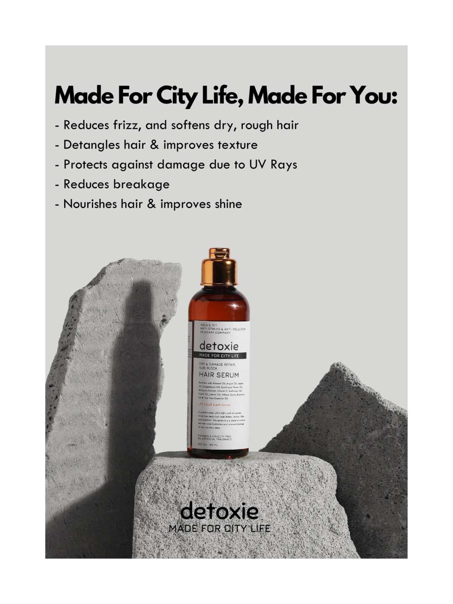 Detoxie Dry & Damage Repair Sun Block Hair Serum -100 ml