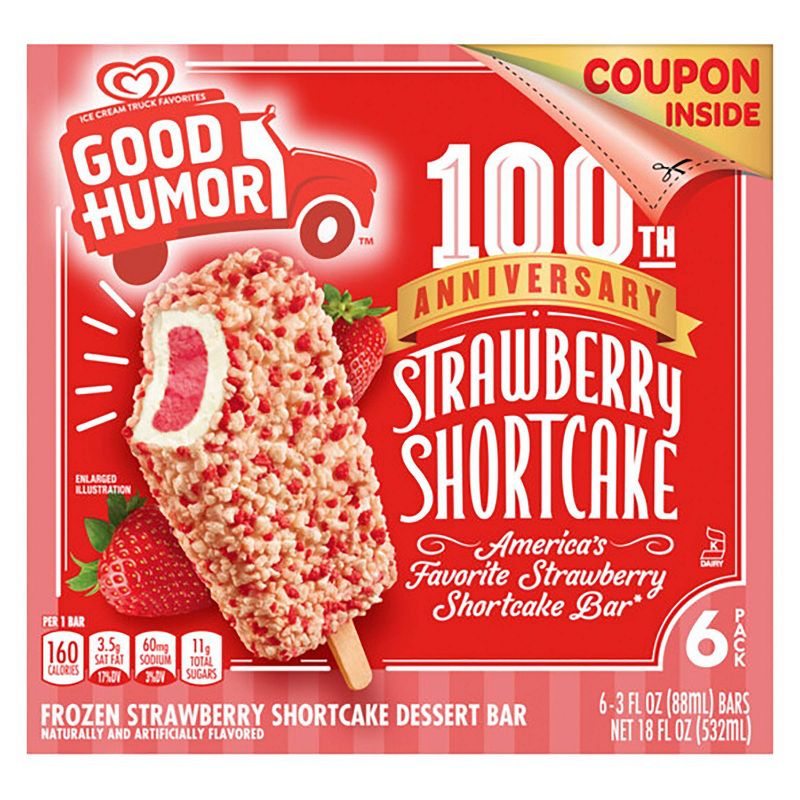 Good Humor Ice Cream & Frozen Desserts Strawberry Shortcake Bar - 6pk