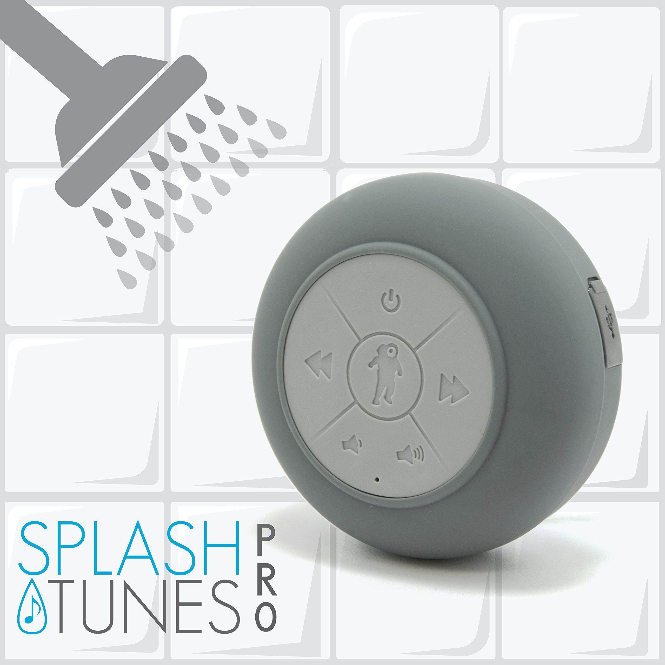 splash tunes pro shower speaker  ultimate shower speaker that is portable, hands free, wireless, water resistant, with built-in