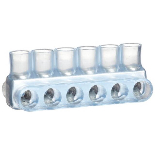 Morris Products 97400 Multi-Cable Connector, Insulated, Dual Entry, Clear, 6 Ports, 250 - 6 Wire Range
