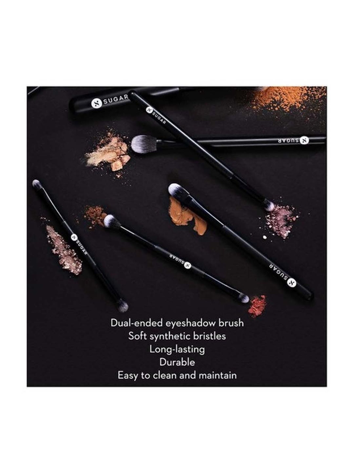 SUGAR Cosmetics Blend Trend Dual Eyeshadow Brush 413 Flat + Round Xl