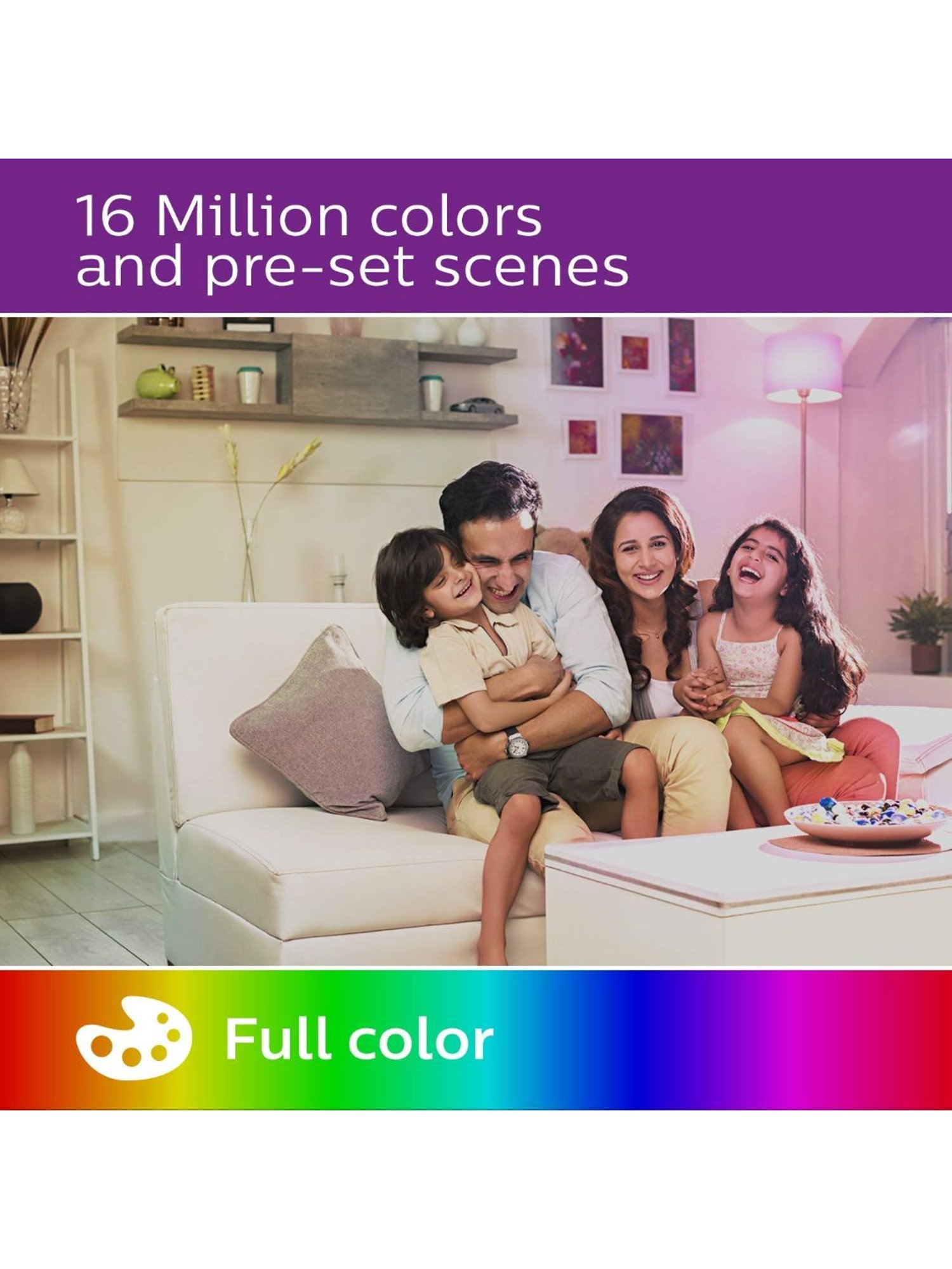 Philips Wiz Wi-Fi Enabled B22 9-Watt LED Smart Bulb Amazon Alexa and Google Assistant - White