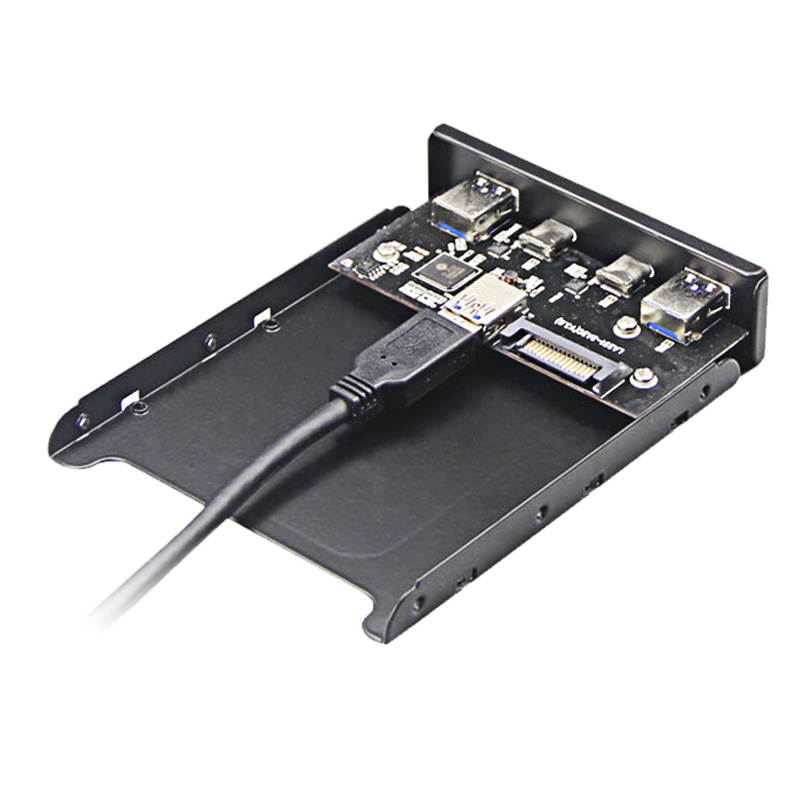 Enlabs FP35U32UC2M 2 x USB 3.1 Type C 5Gb/s & USB 3.0 PC Case 3.5 inch Floppy Bay Front Panel 4 Ports USB Hub  w/ SATA Power Connector (USB 3.0 20pin  Adapter Cable)