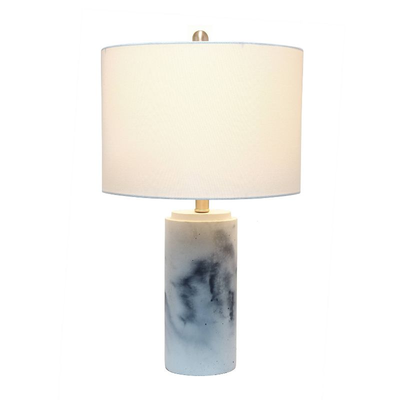 Marbleized Table Lamp with Fabric Shade White - Lalia Home