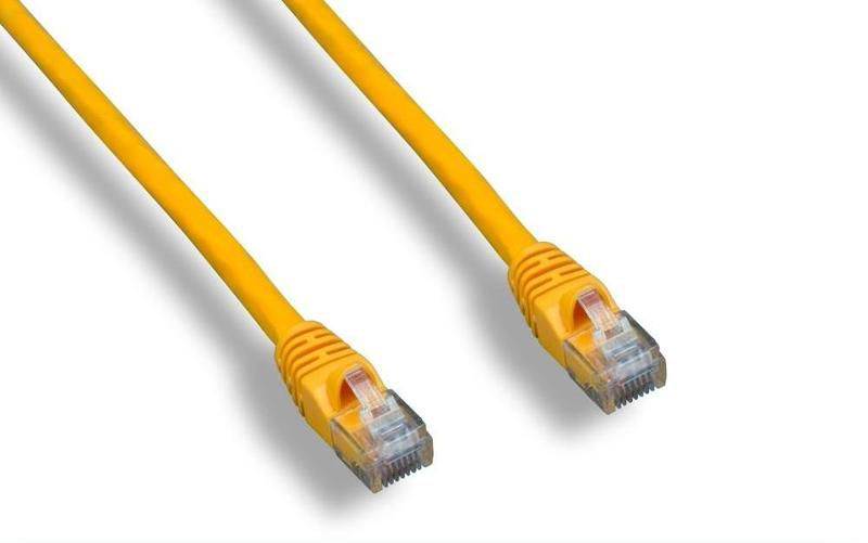 FireFold C6FB-0.5-YEL Cat6 0.5 ft. Ethernet Cable Yellow Color 550MHZ UTP Bare Copper Patch Cable with Connector &ndash; High-Speed Internet Cable LAN Wire for Computer Networks