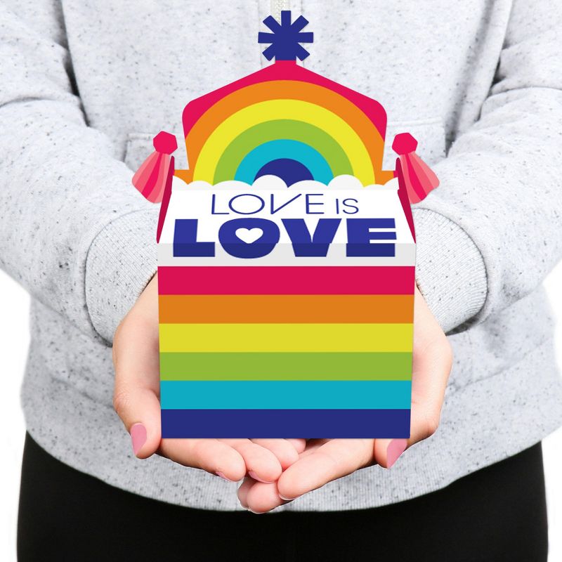 Big Dot of Happiness Adult 50th Birthday - Gold - Square Favor Gift Boxes - Birthday Party Bow Boxes - Set of 12