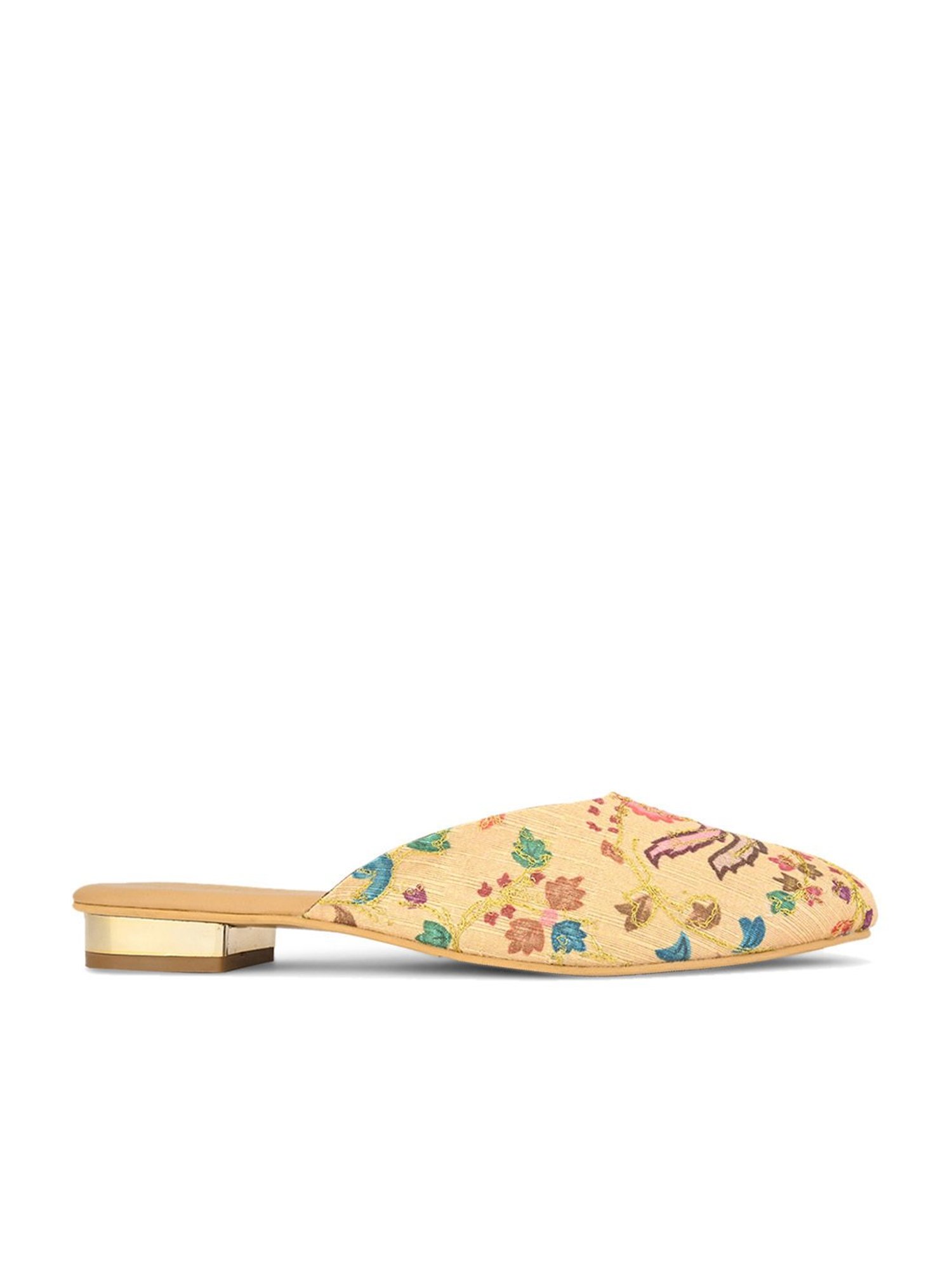 Pelle Albero Women's Gold Mule Shoes