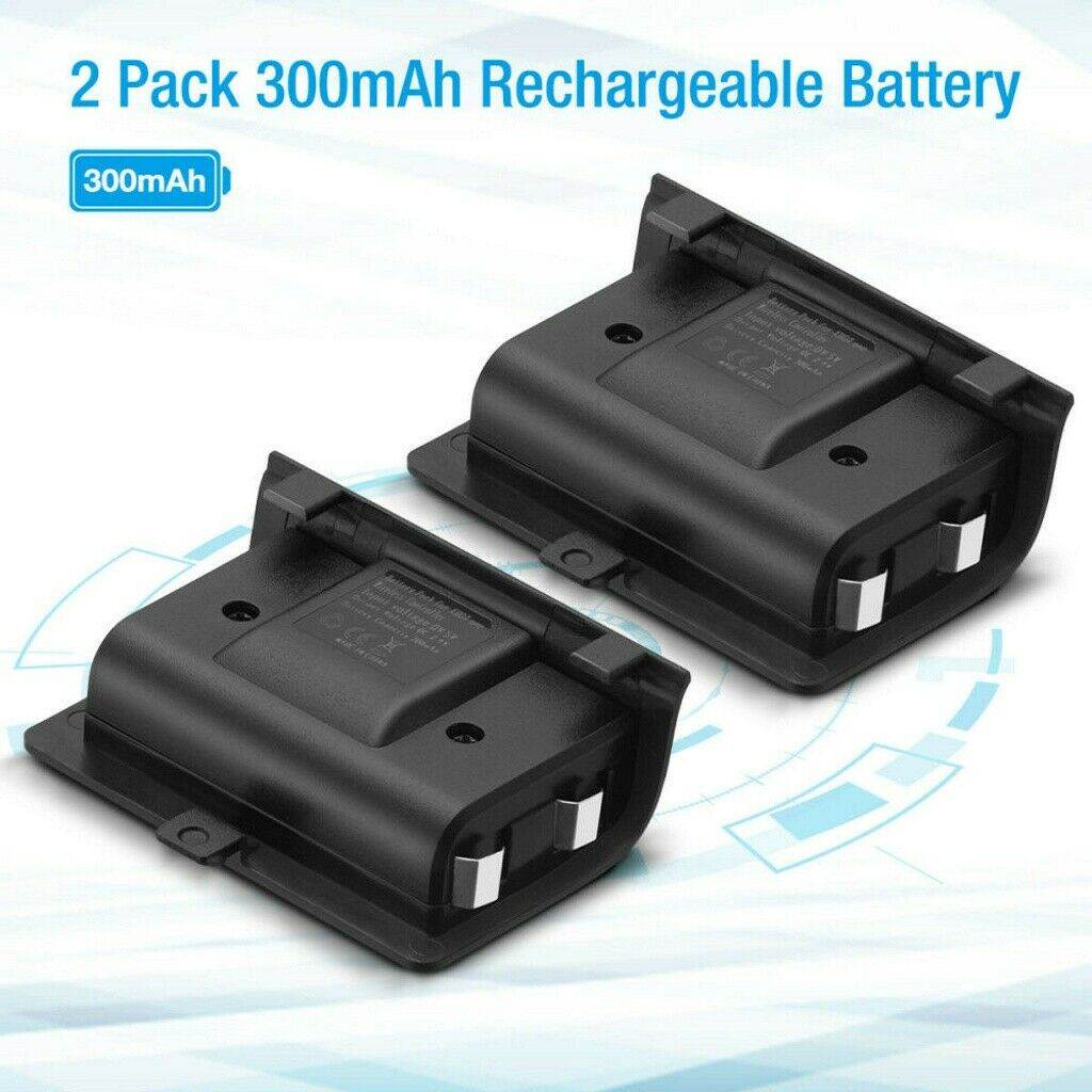 Xbox One Controller Charger, Dual Charge USB Charging Station Dock for Xbox One, with 2 x 300 mAh Rechargeable Battery Battery Packs