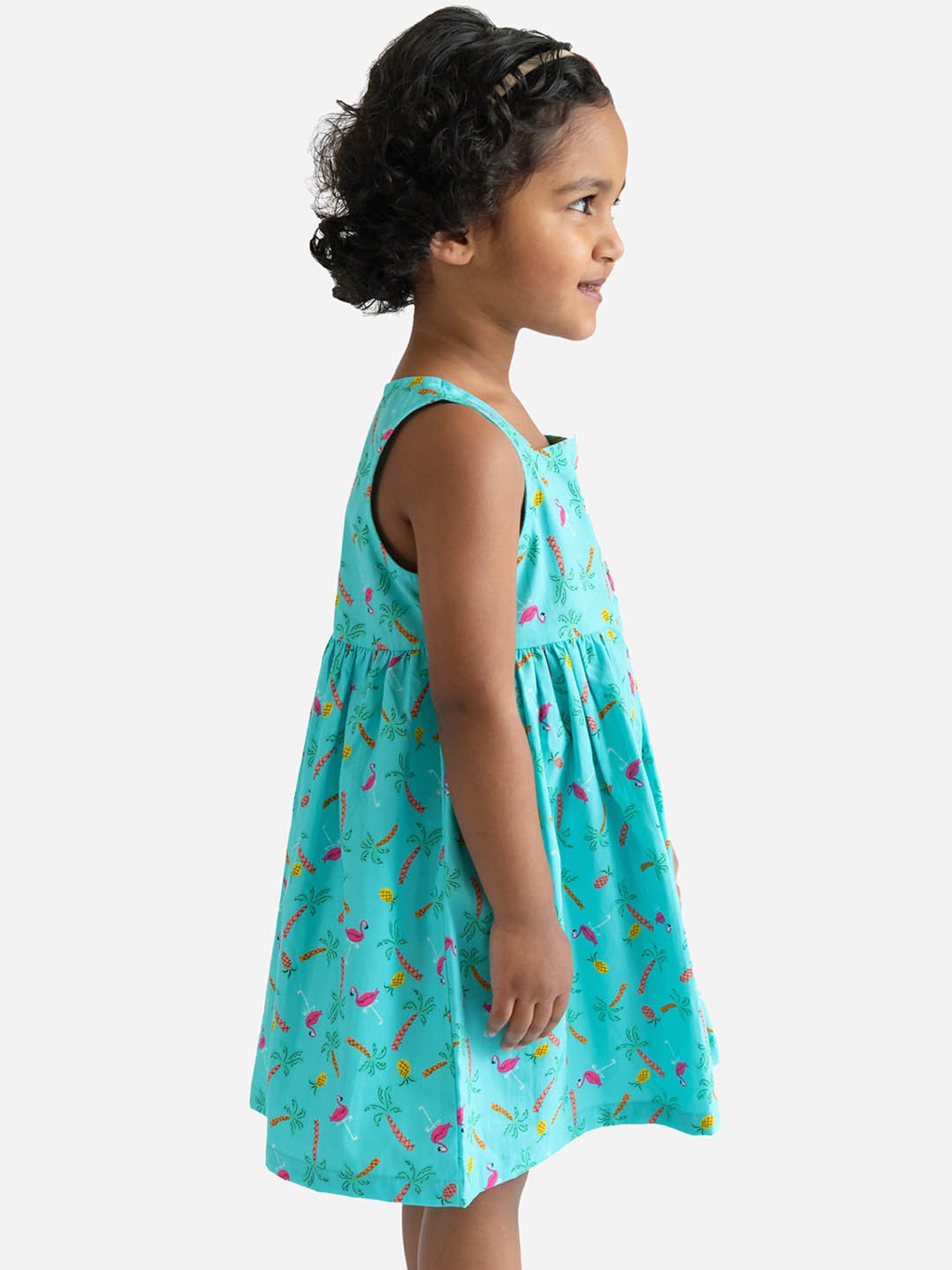 Campana Kids Turquoise Printed Dress