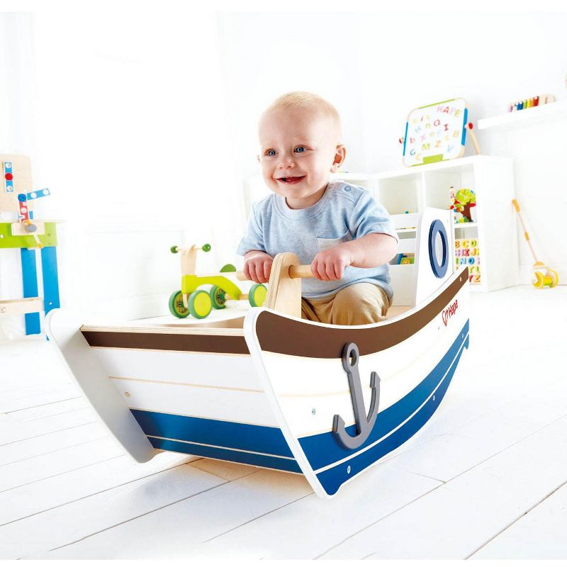 Hape High Seas Early Explorer Wooden Rocker Rocking Ride On Toddler Toy Boat