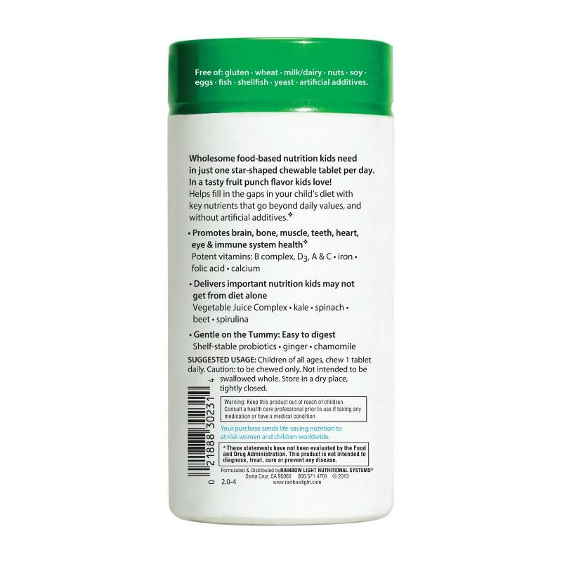 Rainbow Light Kids One Chewable Multivitamin Tablets - Fruit Punch - 50ct