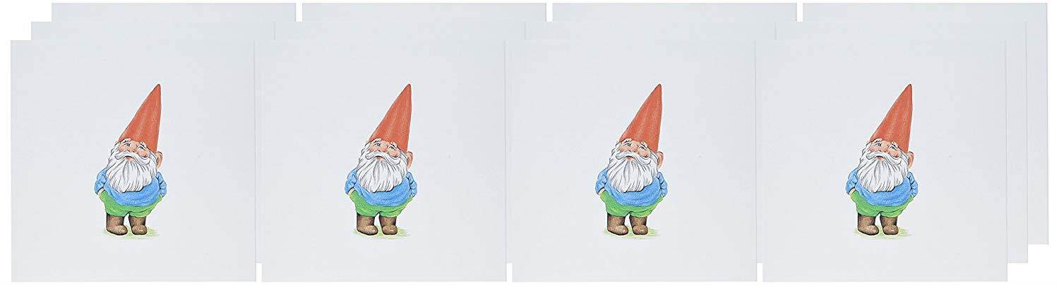 3dRose Set of 12 Greeting Cards, Garden Gnome Cartoon (gc_123988_2)
