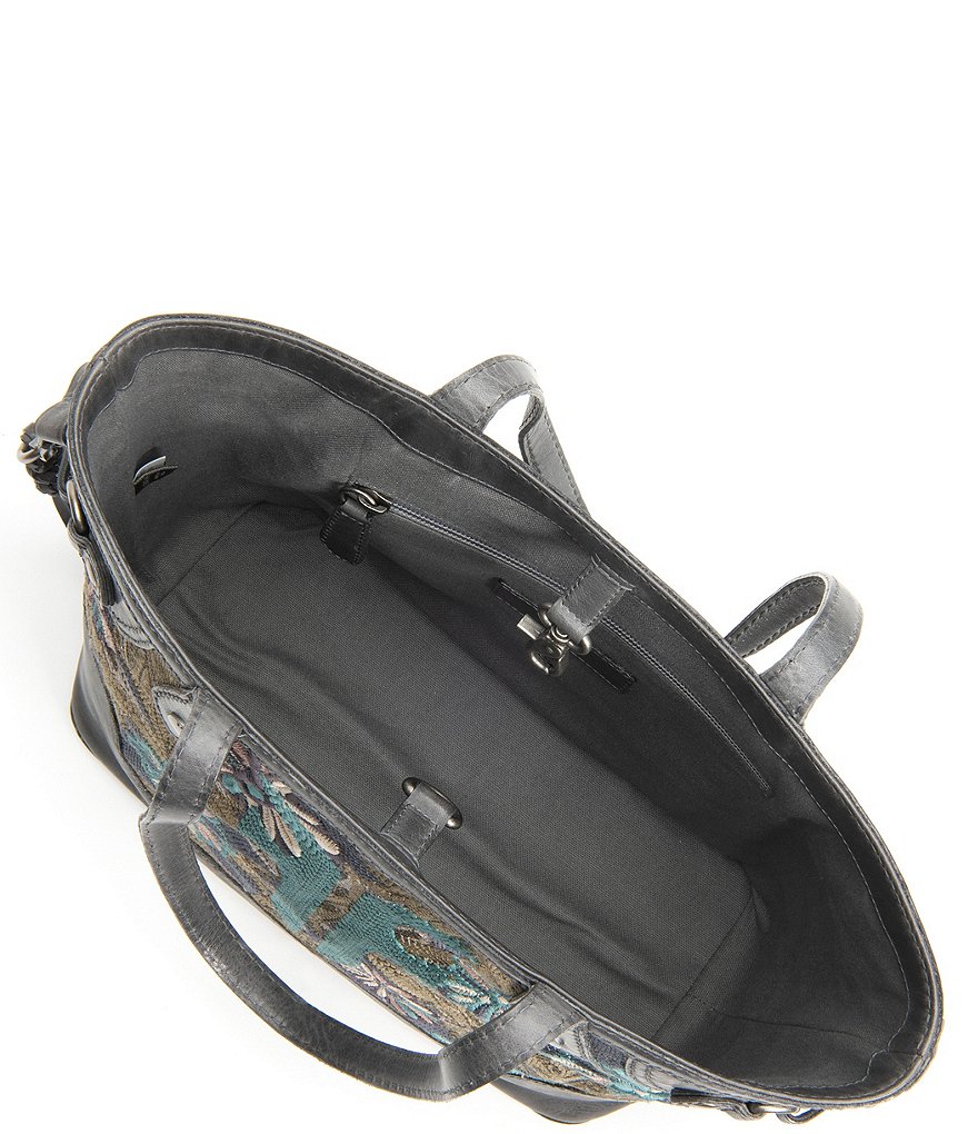 Frye Melissa Floral Embroidery Carryall Tote Bag