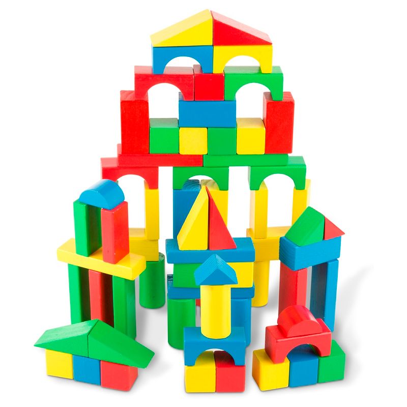 Melissa & Doug Wooden Building Blocks Set - 100 Blocks