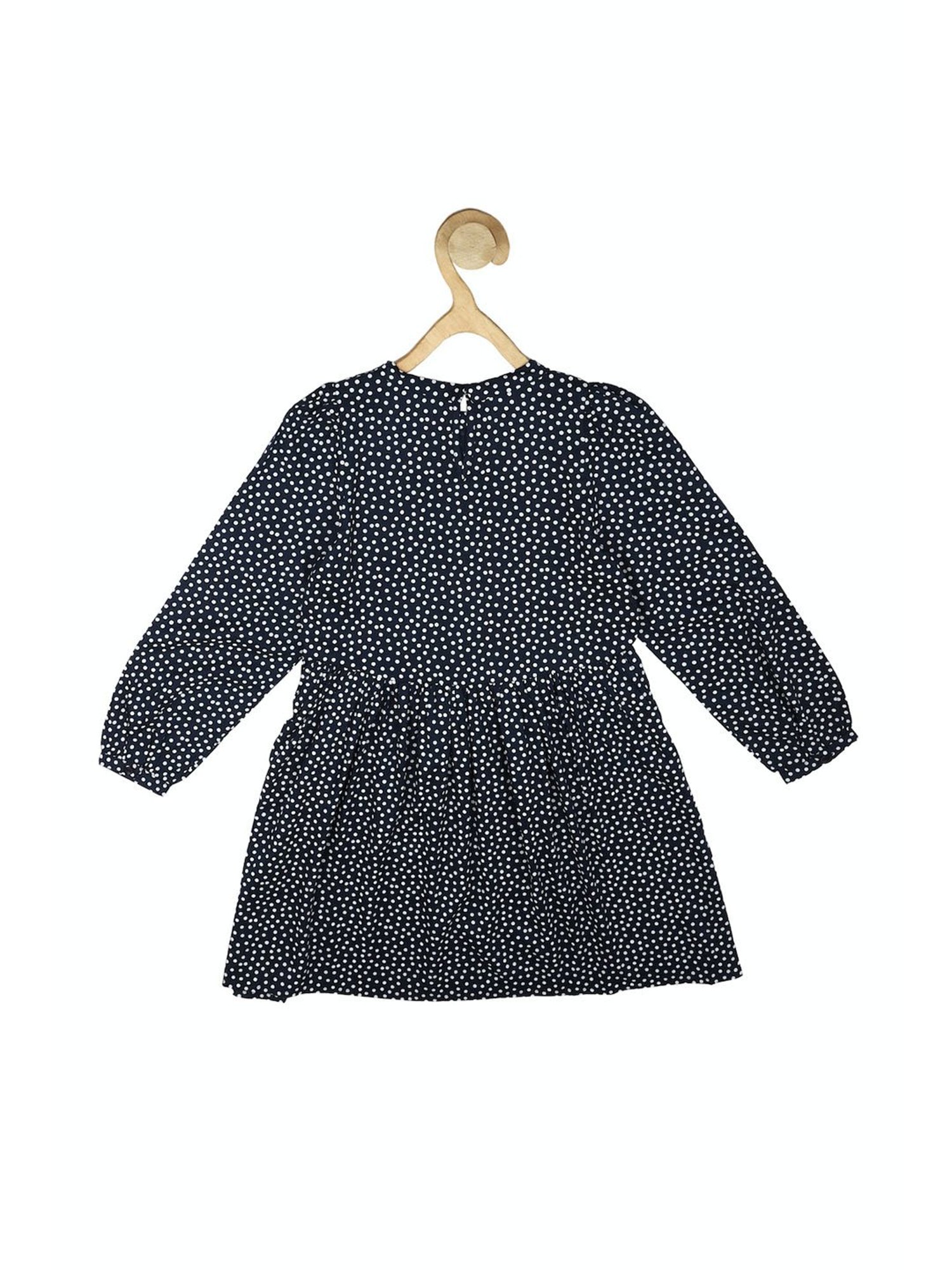 Peter England Kids Navy Printed Full Sleeves Dress