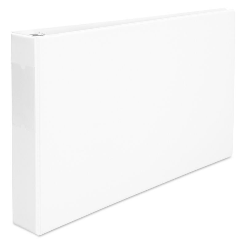 Universal Legal-Size Round Ring Binder with Label Holder, 2" Capacity, 11 x 17, White