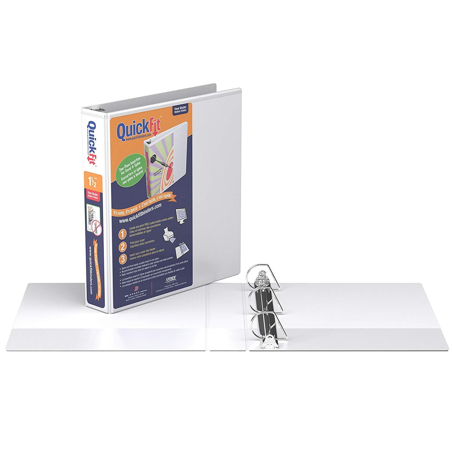 QuickFit 1.5 Inch Original View Binder, D-Ring, White (87020)