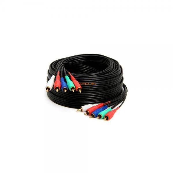 Cmple - Component Video Audio Cable 5-RCA Gold HDTV RGB YPbPr -50 FT