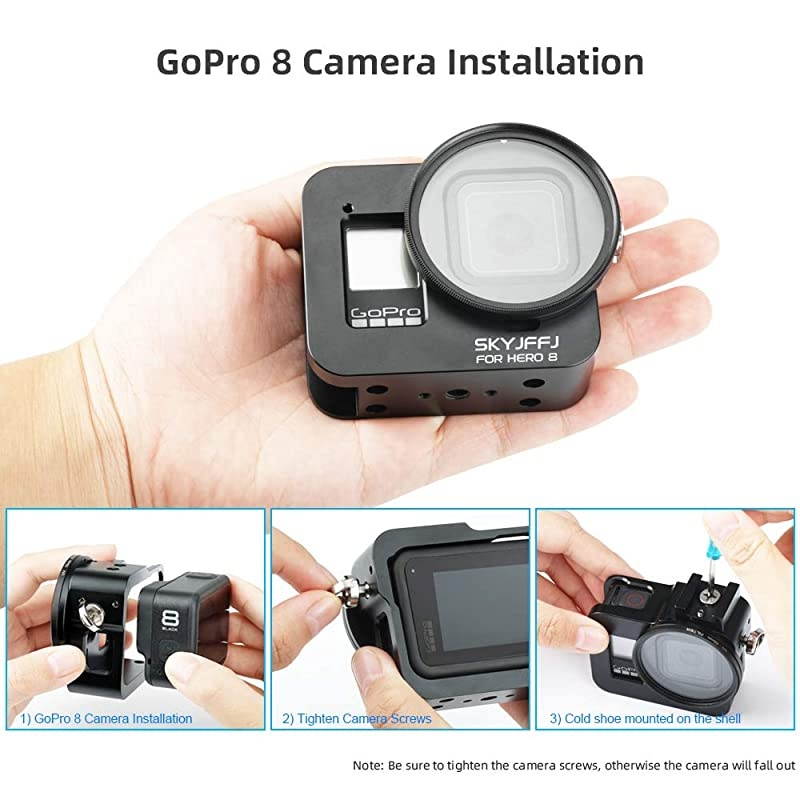 GearCompatible Hero8 Aluminum Case with Circular Lens Ring52mm UV FilterPerfect Cold Shose for MountExpert Protective Aluminum Case for Easy to Reach All Buttons and Ports