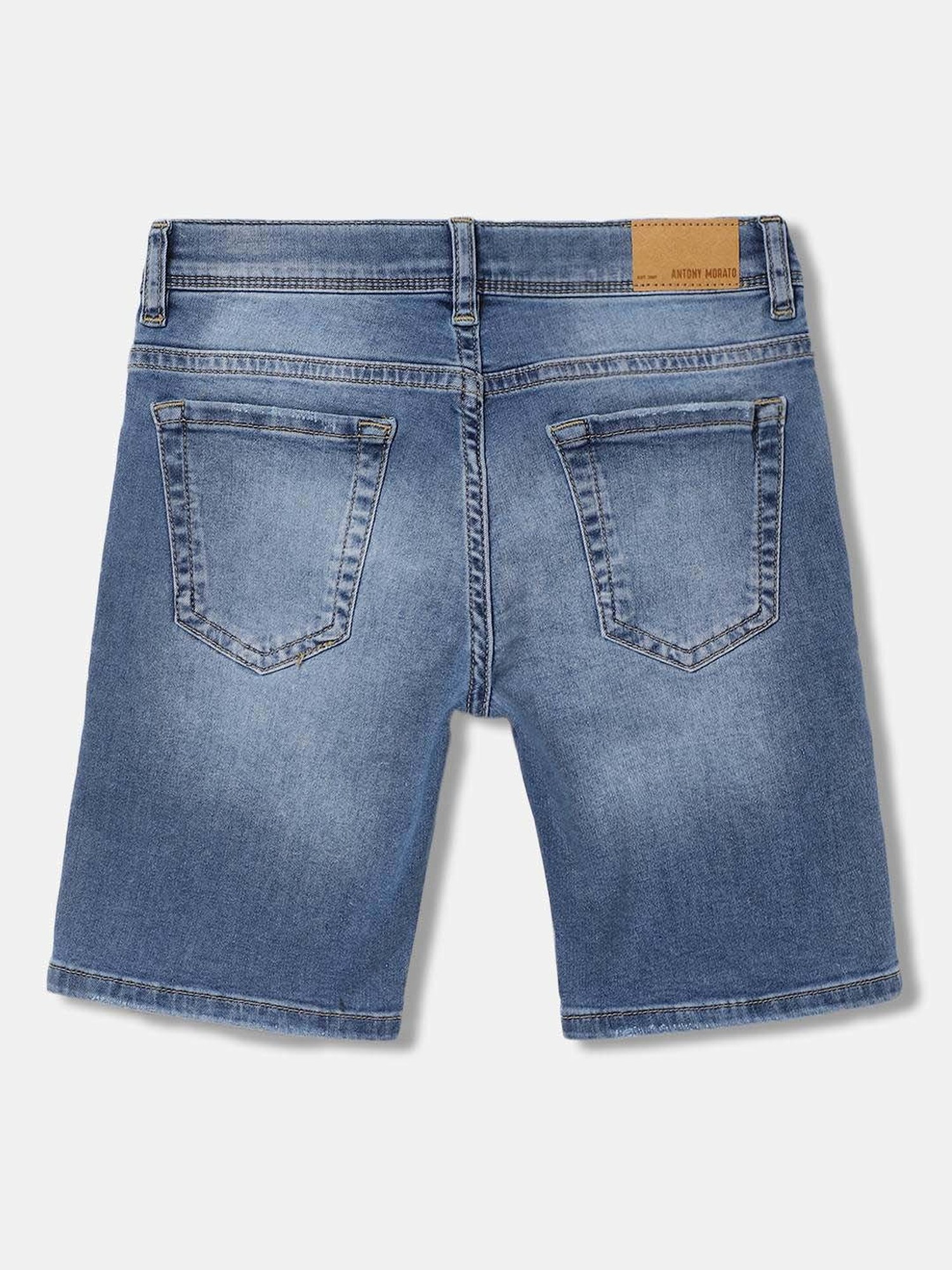 Antony Morato Kids Blue Cotton Distressed Shorts